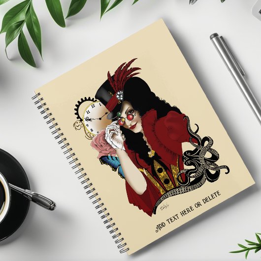 Rode Victoriaanse Steampunk Dame Vintage Octopus Planner