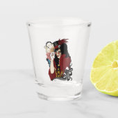Rode Victoriaanse Steampunk Dame Vintage Octopus Shot Glas (Voorkant)