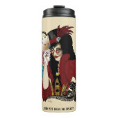 Rode Victoriaanse Steampunk Dame Vintage Octopus Thermosbeker (Voorkant)