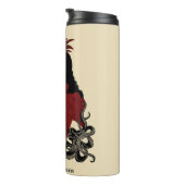 Rode Victoriaanse Steampunk Dame Vintage Octopus Thermosbeker (Geroteerd rechts)