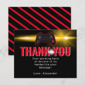 Rode Videospel Feest Dank Je Kaart (Voorkant / Achterkant)