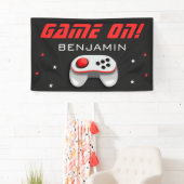Rode Videospel Verjaardagsfeestje Spandoek (Insitu)