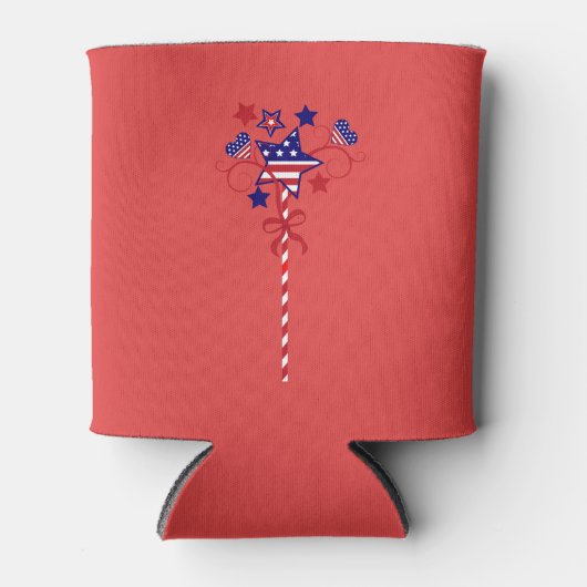 Rode Vierde Juli Jubilee Blikjeskoeler (Voorkant)