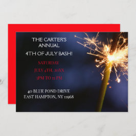 Rode Vierde Juli Onafhankelijkheidsdag Sparkler Kaart