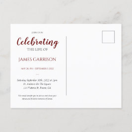 Rode viering van het leven met foto-herdenking briefkaart