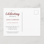 Rode viering van het leven met fotoboodschap briefkaart (Achterkant)