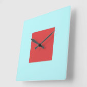 Rode vierkant acrylwandklok vierkante klok (Hoek)