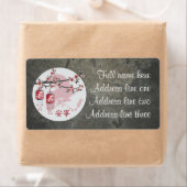 Rode vierkante lantaarns fan "Vredig" Etiket (Insitu)