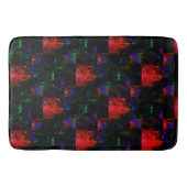 Rode vierkante mozaïekbekleding over donkergroene badmat (Voorkant)