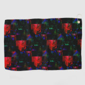 Rode vierkante mozaïekbekleding over donkergroene golfhanddoek (Horizontaal)