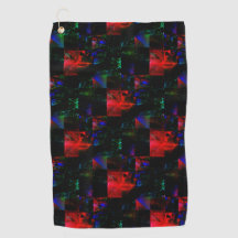 Rode vierkante mozaïekbekleding over donkergroene 