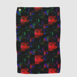 Rode vierkante mozaïekbekleding over donkergroene  golfhanddoek