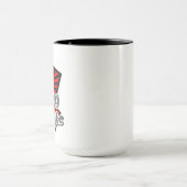 Rode vierkanten met balken en grijze ovalen Tekst Mok (Midden)