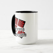 Rode vierkanten met balken en grijze ovalen Tekst Mok (Voorkant links)