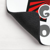 Rode vierkanten met balken en grijze ovalen Tekst Muismat (Hoek)