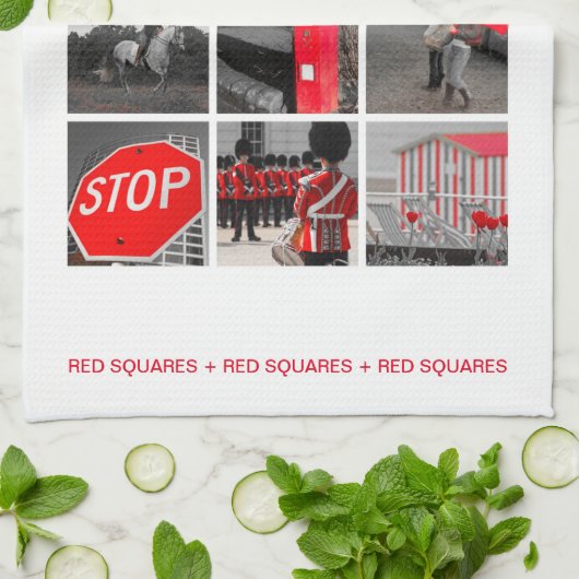 Rode vierkantjes theedoek (Gevouwen)