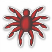 Rode vijfarmige bug sticker (Voorkant)