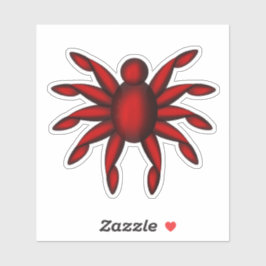 Rode vijfarmige bug sticker