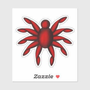 Rode vijfarmige bug sticker
