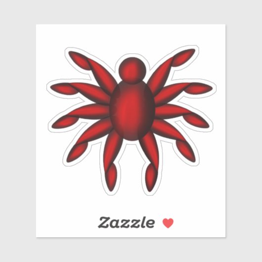 Rode vijfarmige bug sticker (Vel)