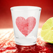 Rode Vingerafdruk Hart Liefde Shotglas Shot Glas