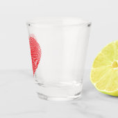 Rode Vingerafdruk Hart Liefde Shotglas Shot Glas (Rechts)