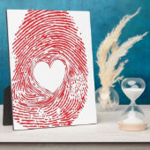 rode vingerafdruk met hart fotoplaat (Zijkant)