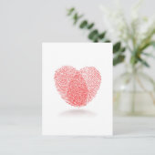 rode vingerafdrukhartvorm briefkaart (Staand voorkant)