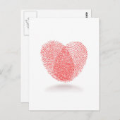 rode vingerafdrukhartvorm briefkaart (Voorkant / Achterkant)