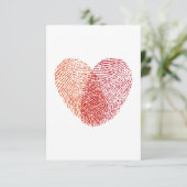 Rode vingerafdrukleed, trouwuitnodiging kaart (Staand voorkant)