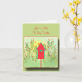 Rode vinken in het Wenskaart van de tuin Kaart (Gele Bloem)