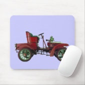 RODE VINTAGE AUTO, KLASSIEK AUTOMOTIEF blauw Muismat (Met muis)