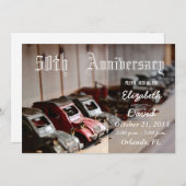 Rode Vintage Auto's 50ste Verjaardag Kaart (Voorkant / Achterkant)