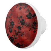 Rode Vintage Bloemen Keramische Knop (Rechts)