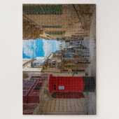 Rode vintage brievenbus in Malta Legpuzzel (Verticaal)