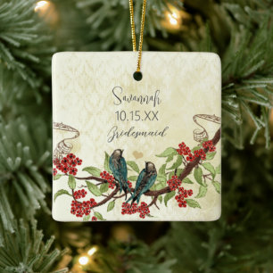 Rode Vintage Bruid Ornamenten van Vogels