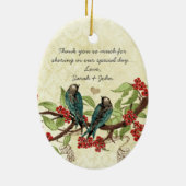 Rode Vintage Bruidegom Ornamenten met Vogels (Achterkant)
