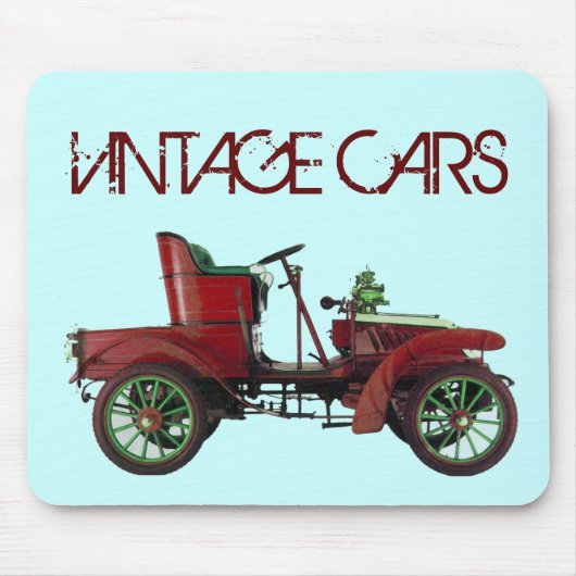 RODE VINTAGE CAR, CLASSIC AUTOMOTIVE, Blauwgroen b Muismat (Voorkant)