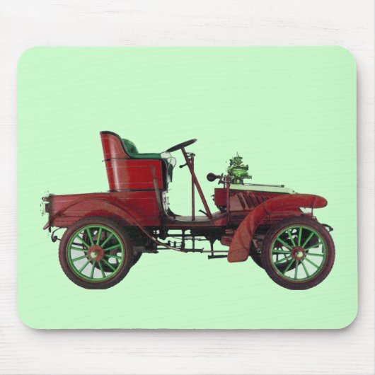 RODE VINTAGE CAR, CLASSIC AUTOMOTIVE Green Muismat (Voorkant)