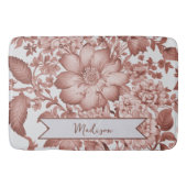 Rode Vintage Chinoiserie Bloemen gepersonaliseerd Badmat (Voorkant)