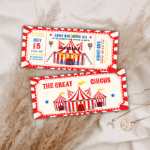 Rode Vintage Circuskaart Carnaval Baby Shower