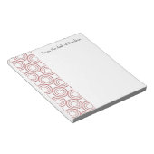 Rode Vintage Cirkelpatroon Persoonlijke Notitieblo Notitieblok (Schuin)