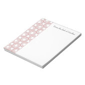 Rode Vintage Cirkelpatroon Persoonlijke Notitieblo Notitieblok (Linkerzijde)