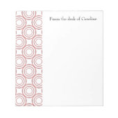 Rode Vintage Cirkelpatroon Persoonlijke Notitieblo Notitieblok (Voorkant)