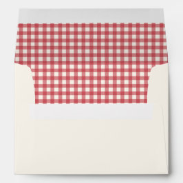 Rode Vintage Gingham Christmas Envelop