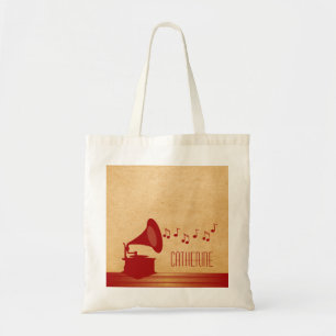 Rode Vintage Gramophone Canvas tas