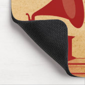 Rode Vintage Gramophone Mousepad Muismat (Hoek)