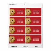 Rode Vintage Honkbalteam Feest Stickerlabels Etiket (Full Sheet)