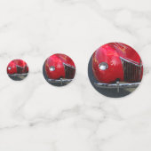 Rode Vintage jaren 1930 auto op tafel confetti (Achterkanten)