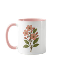 Rode vintage kersenbloesem koffie- en theemok